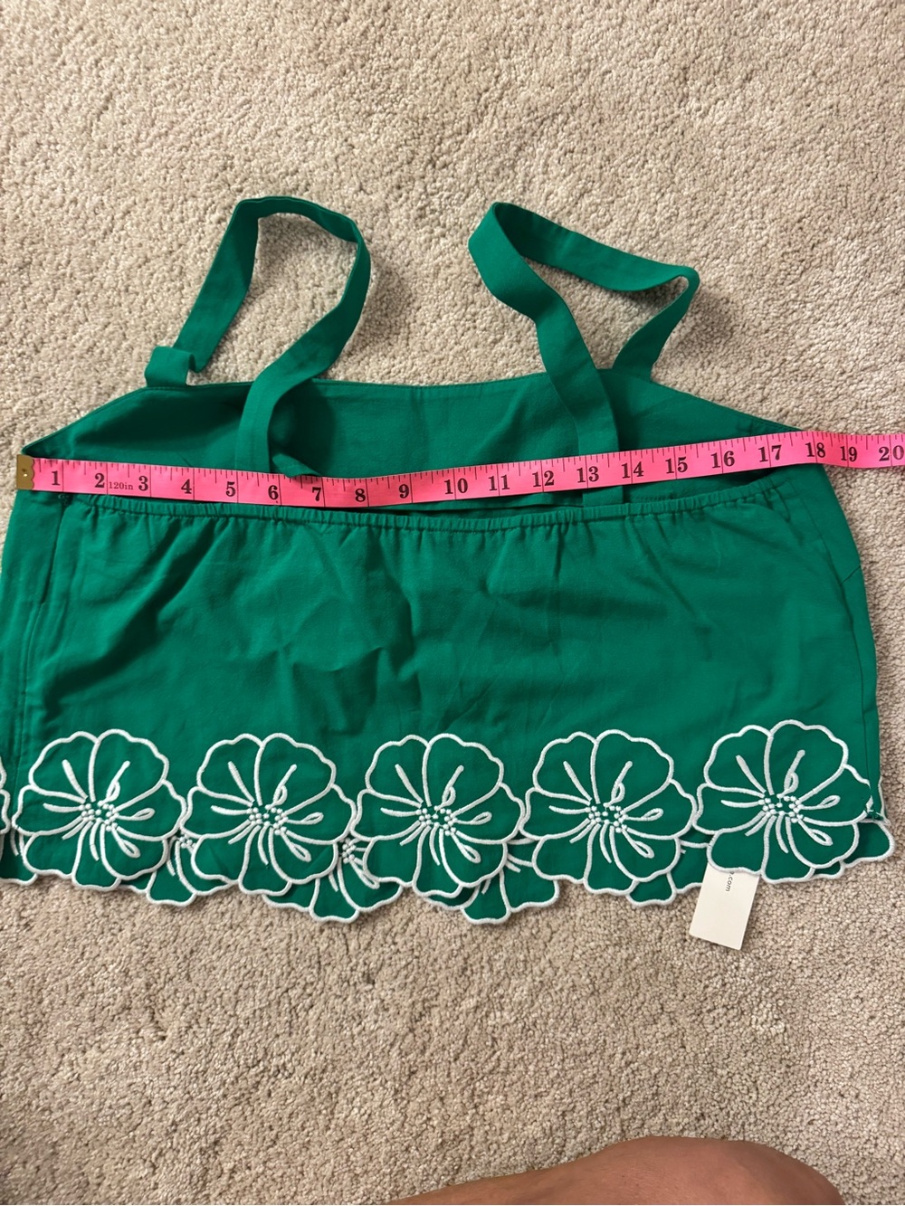 Commense Green Mini Skirt Set with White Floral Trim - Picture 8 of 11